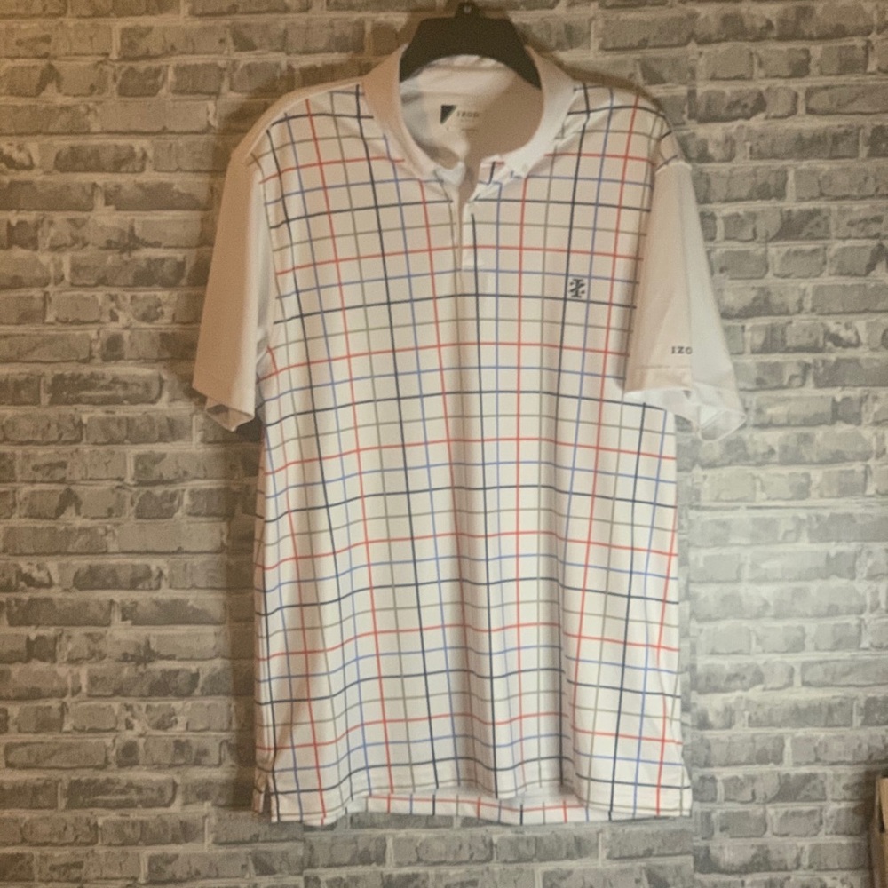 Men’s sz LARGE IZOD golf shirt new bright white